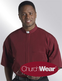 Burgundy SSTAB clergy shirt