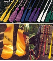 graduation stoles, graduation honor cords, graduation sash, honor stoles, graduation medallions