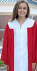 2-color graduation gown, graduation robe with accent panels, souvenir gown